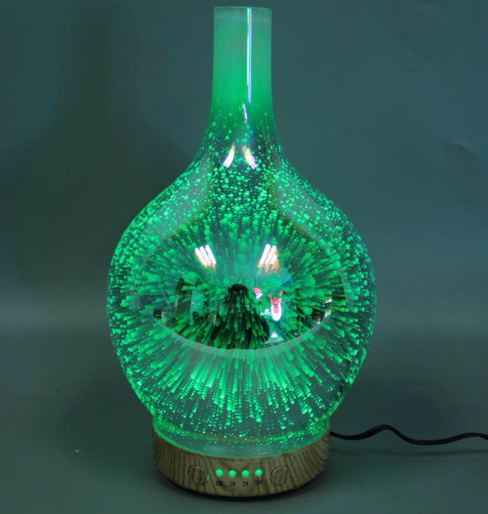 3D colorful mirror fireworks glass electric aromatherapy essential oil diffuser for led table light