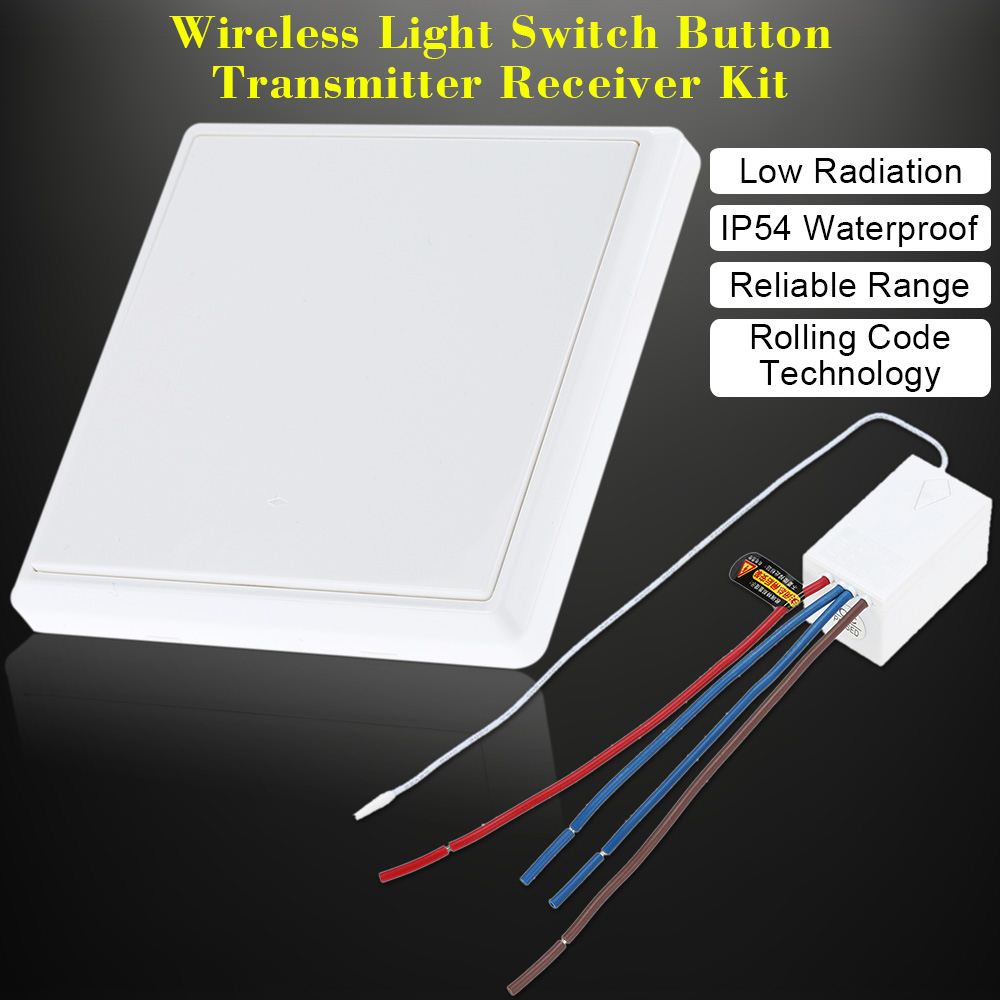 Wireless Light Switch Button Transmitter Receiver Kit Wireless Switch Transmitter Outdoor Over 500m Range Waterproof Receiver