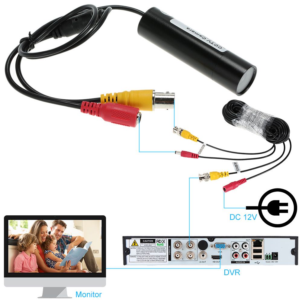 Mini 800TVL Security CCTV Camera Plug and Play 3.6mm Lens Home Surveillance Camera