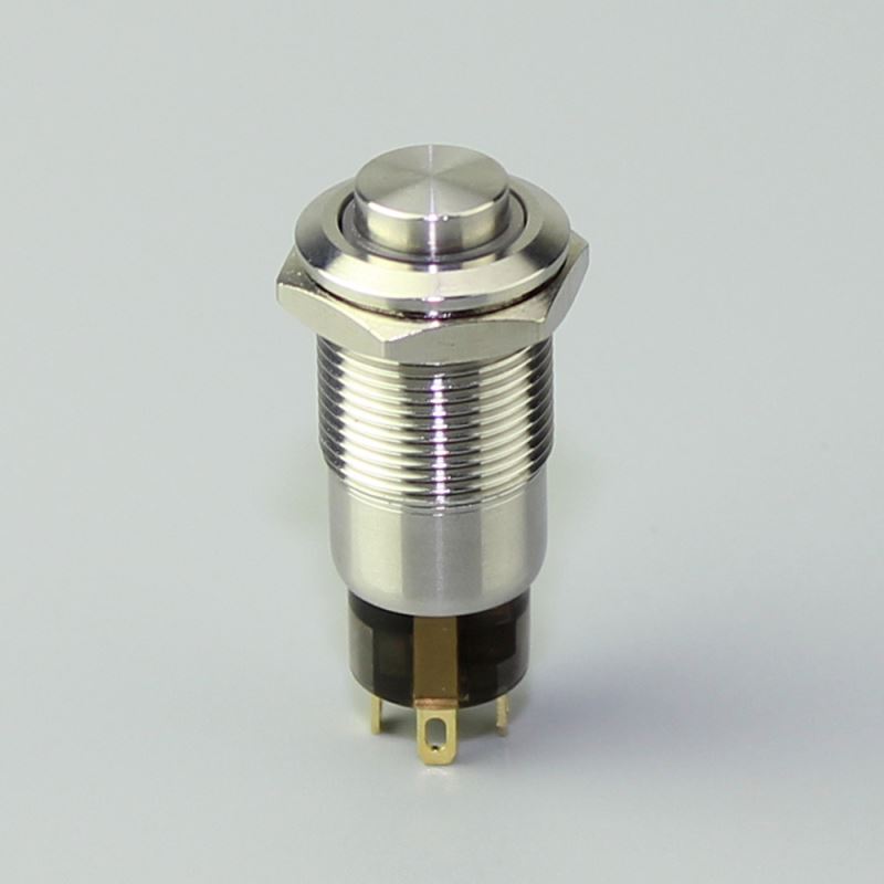12mm High Shape Button Ring Led Illuminated 1NO Latching Metal Button Switch