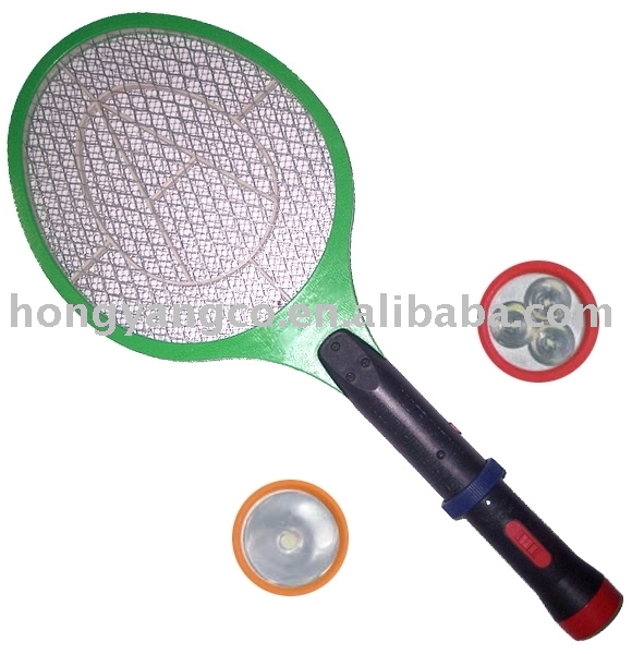 HYD4403-2 Rechargeable Electric Mosquito zapper, Swatter with 3 Led Torch