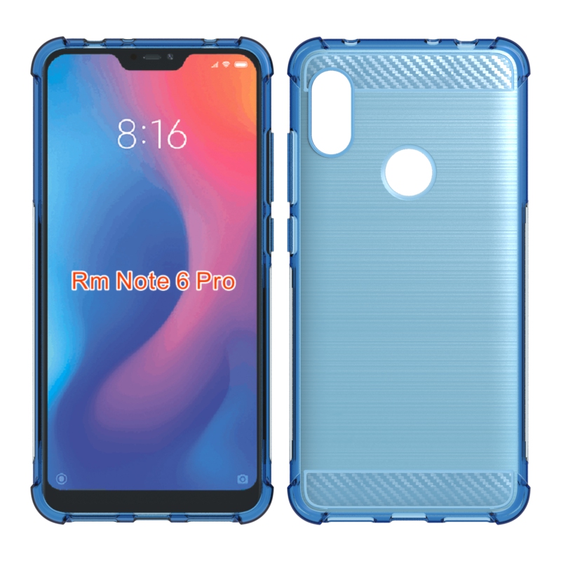 newstyle Carbon Fiber Cover soft Tpu Brushed case For Xiaomi Redmi note 6 pro