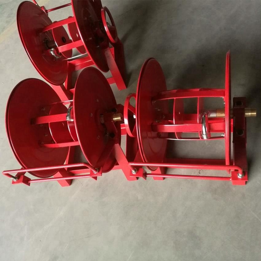 Hand Cranked Hose Reel Shelves Red powder coated