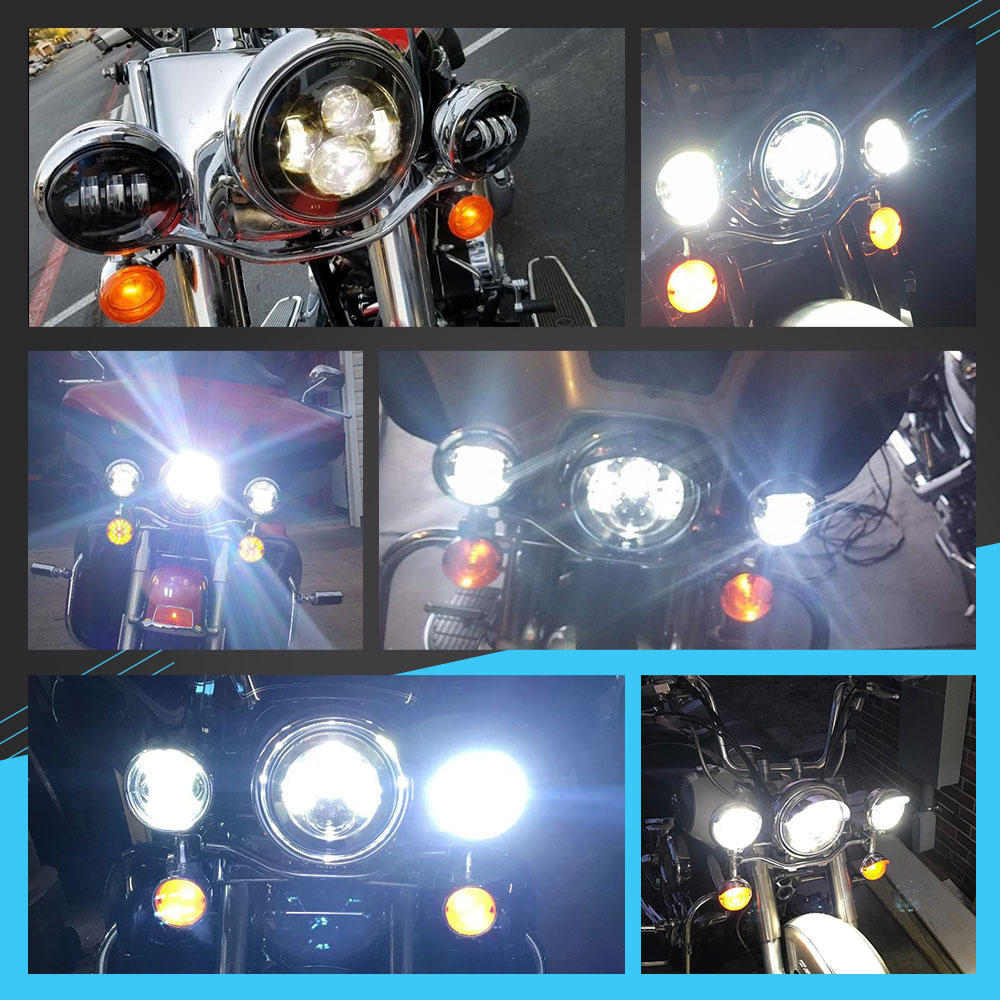 4.5 Inch 30W Black Led Spot Lights Passing Projector 4.5 light motorcycles bike fog lamp