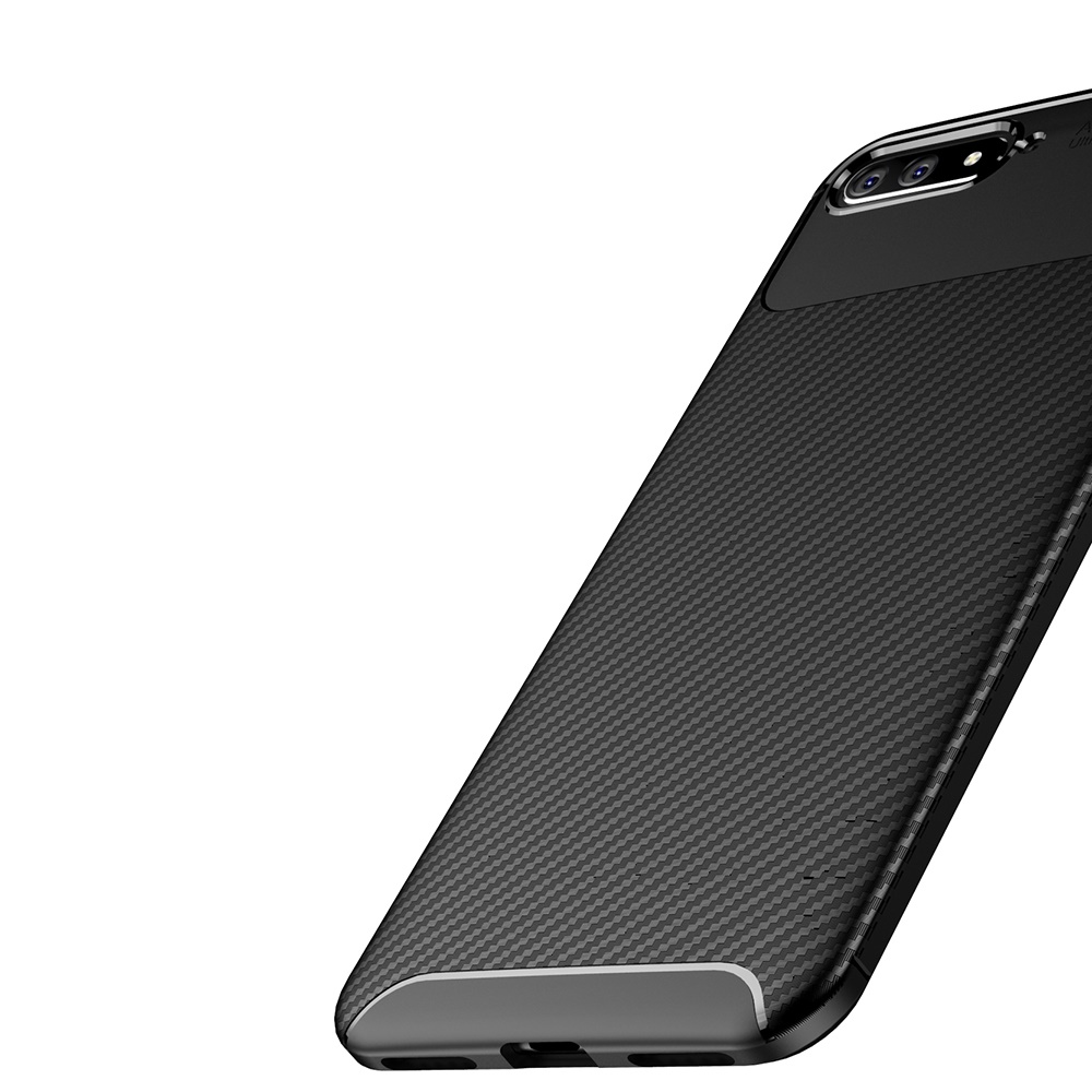 Carbon Fiber 360 Protective phone case For Huawei Y6 2018 TPU Silicone back cover case