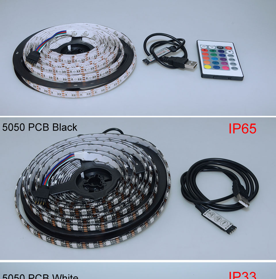 USB Strip LED Light DV 5V RGB 5050 Led Strip Waterproof Tape Diode Lamp TV Backlight led