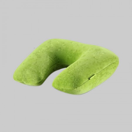 Inflatable Neck Rest Cushion U Pillow Support Car Flight Travel Soft - Gray