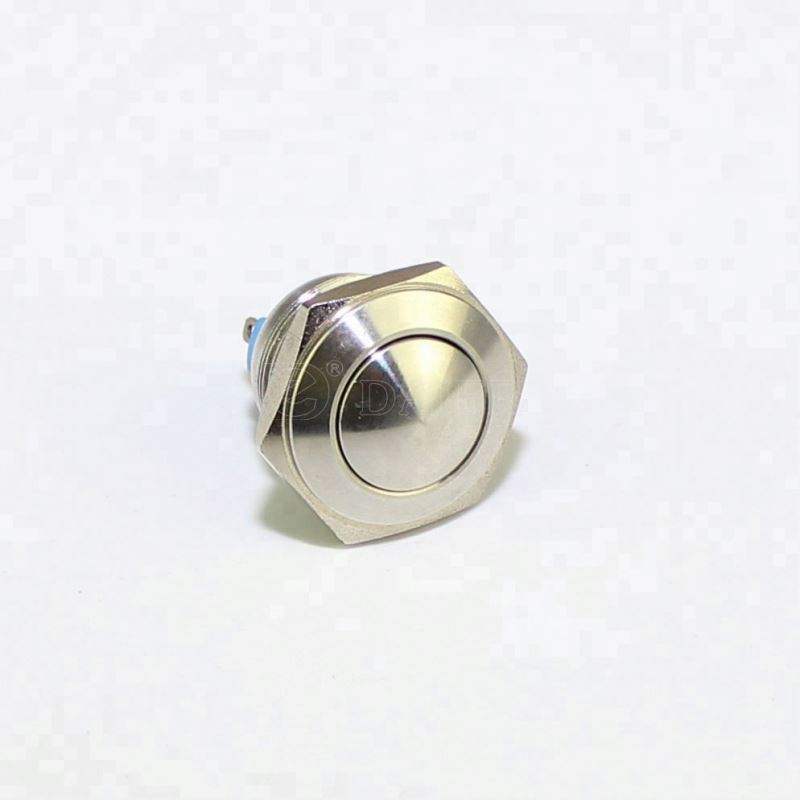 16MM Momentary Pushbutton 2Pin Soldering Terminal Metal Waterproof Dome Switch Metal
