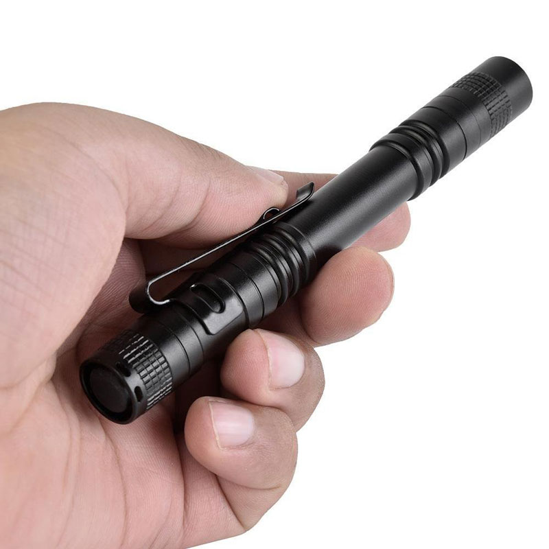 Aluimum Flashlight Torch High Power Led Lamp Mini Pocket Penlight with Clip