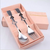 Heart shape tableware metal spoon folks set promotional gift