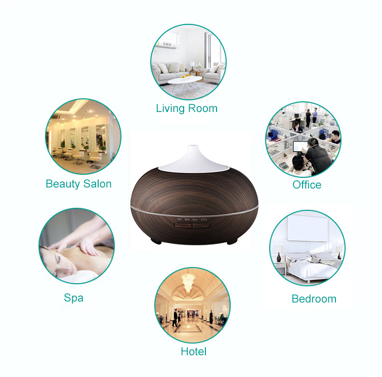 Rosemary Essential Oil Diffuser 400ml Dark Wood Grain Ultrasonic Aroma Humidifier Art Naturals Air Humidifier