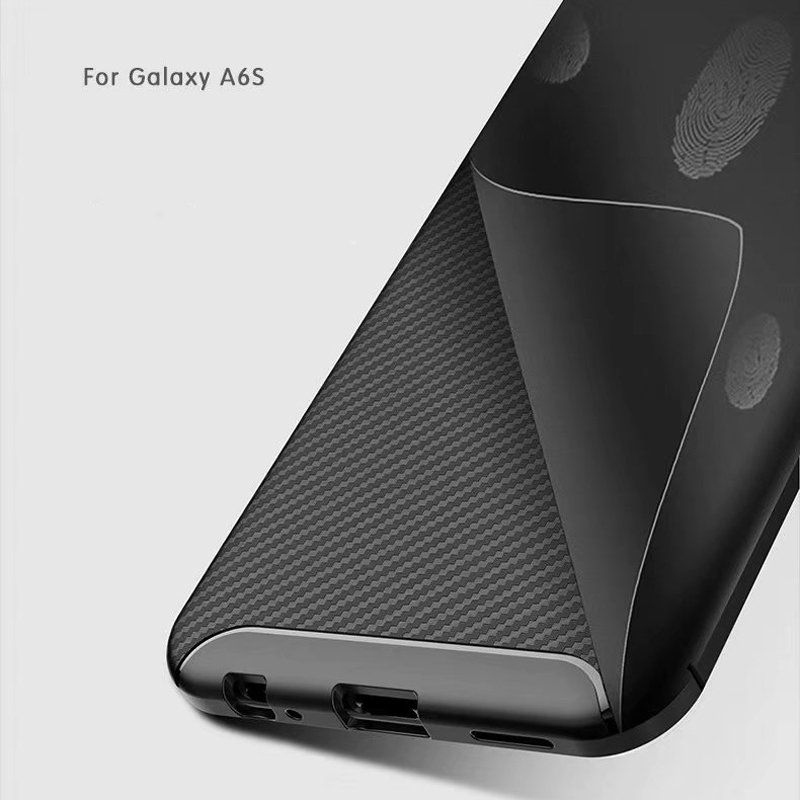 New Premium Shock Protection Carbon Fiber Skin TPU Silicone Case For Samsung galaxy A6S