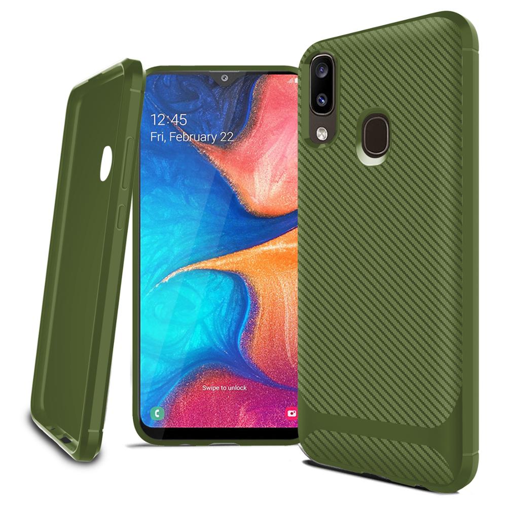 2019 New arrival Silicone carbon fiber phone case for Samsung galaxy A20E back cover