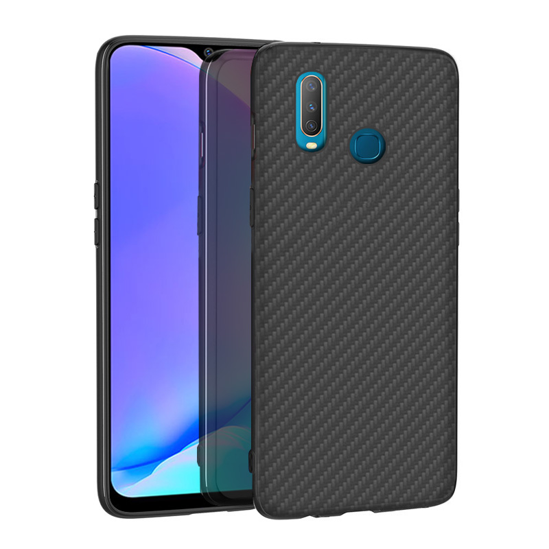 Matte Finish Carbon Fiber Textured Light Thin Shock Absorbing Bumper Skin hard case for Vivo Y17
