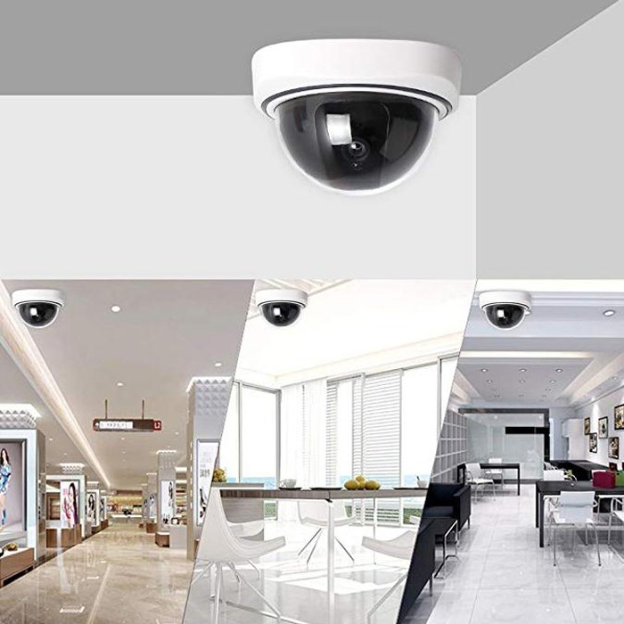 ZheJiang 2*AA power supplies 2 Pack Simulated Surveillance Dome Dummy Camera CCTV with LED Light Blinking for Home CCTV