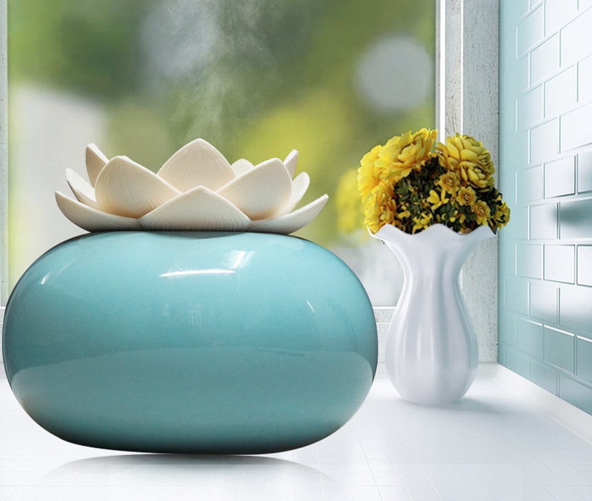 Beautiful Lotus Flower Aroma Humidifier,5V USB Portable  Travel Classic Essential Oils Diffuser