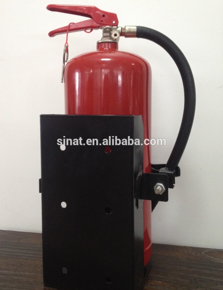 Metal bracket protect fire extinguisher from vibrating