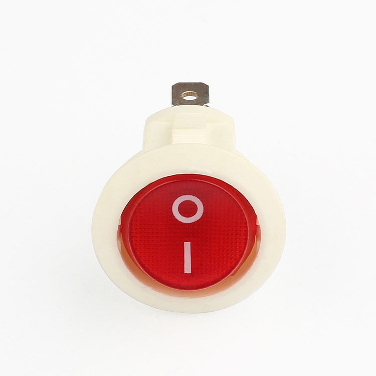 KCD8 3pin on off white red rocker switch