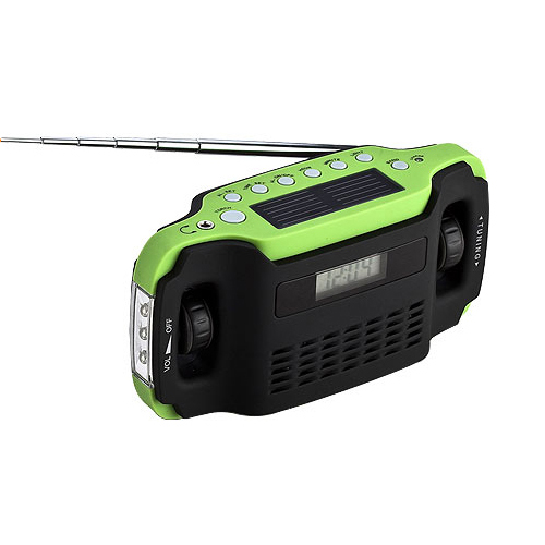 Solar Hand Wind Up Radio Flashlight With Mobile Cell Phone Charger