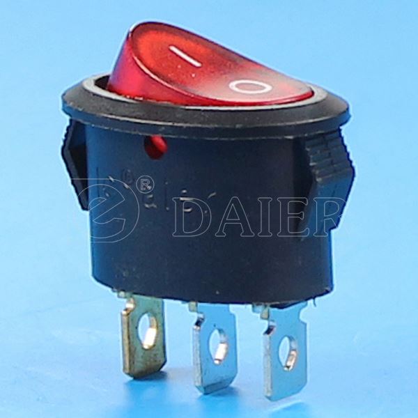 Miniature 6A 125VAC SPST 3PINS ON OFF Locking Rocker Switch
