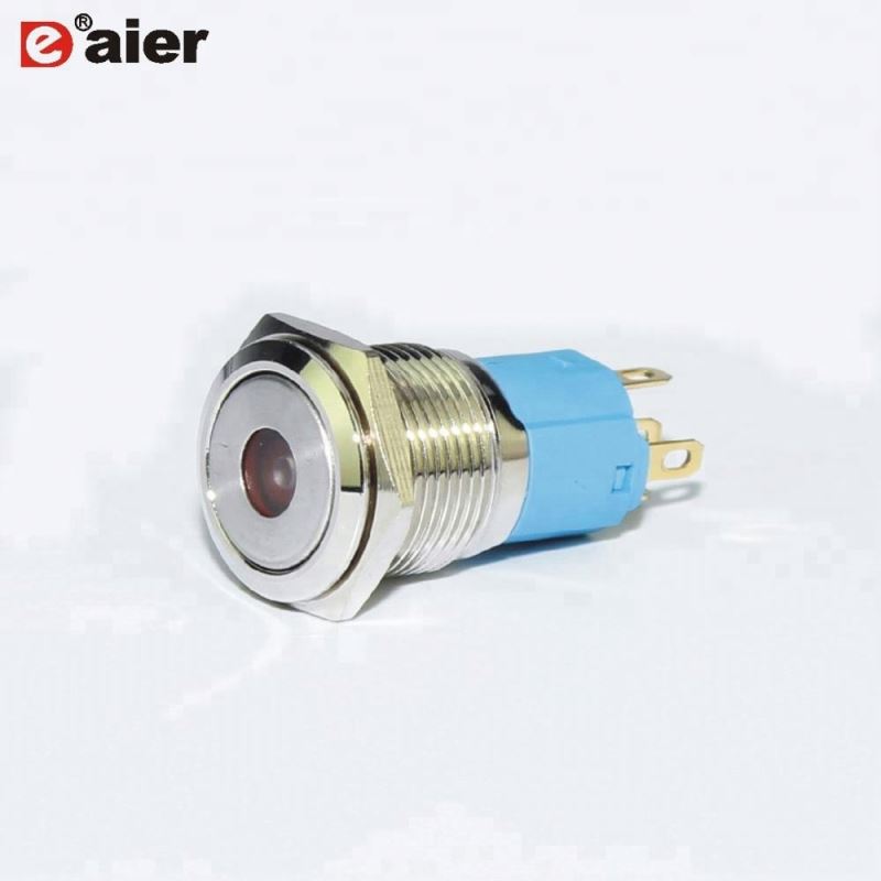16mm metal push button switch, illuminated led push button switch, on-(off) momentary push button switch