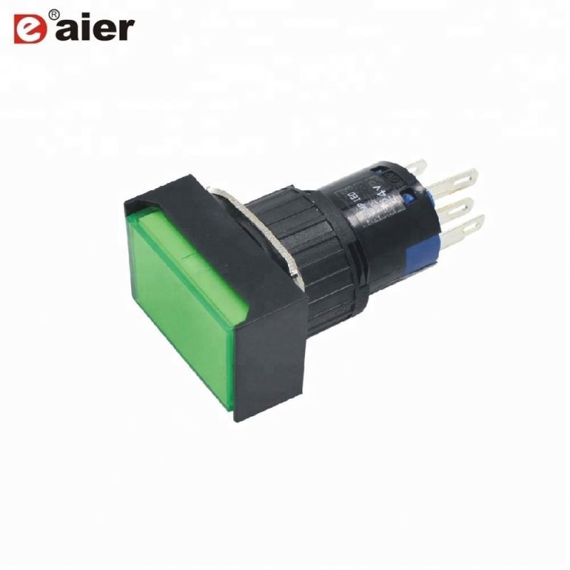 High Quality 16mm illuminated square push button switch 12V