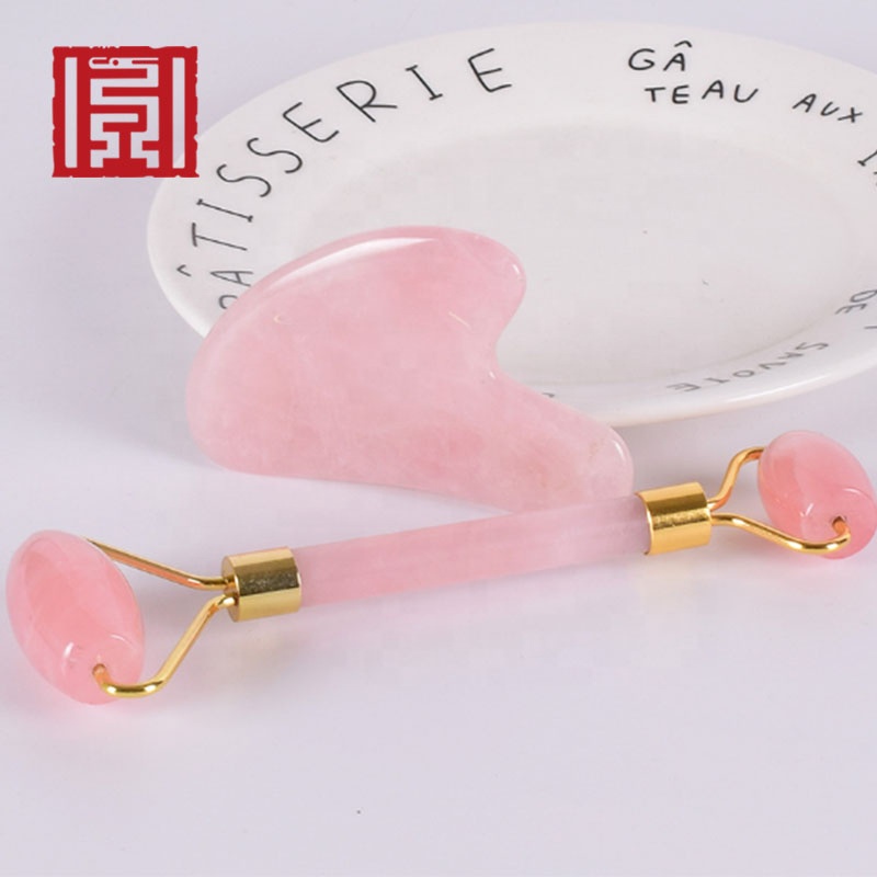 Health & Beauty Rose Quartz Guasha Face Roller Scraping Massager Tool