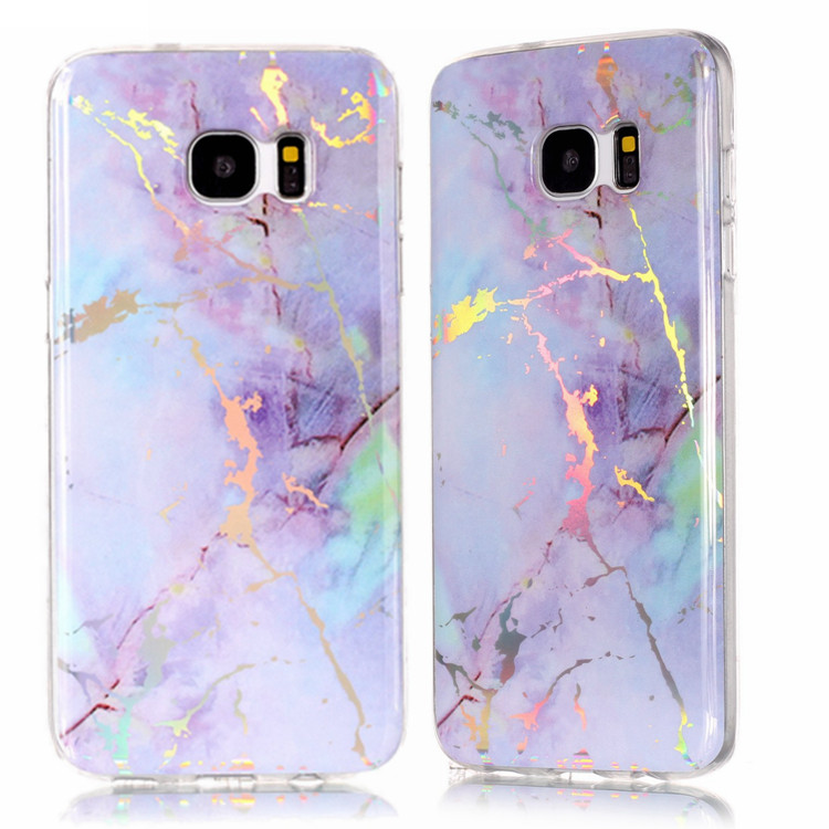 Phone Cover for Galaxy S7 Edge, for Samsung Galaxy S7 edge Marble Case, Chrome Phone Case for S7 edge