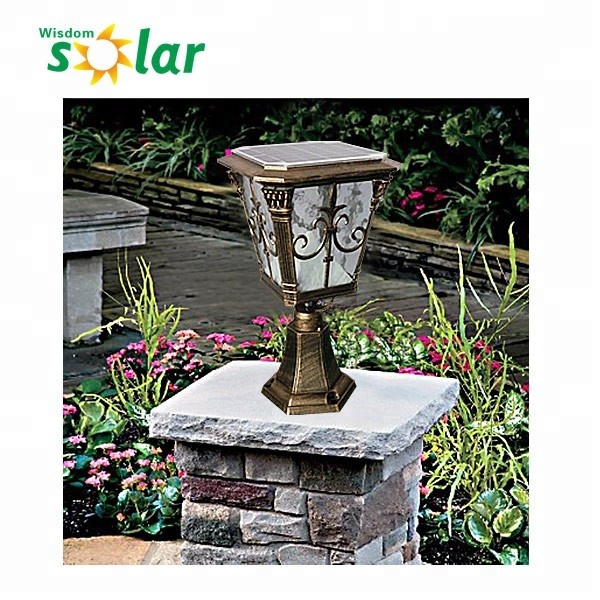 6v 4w high quality aluminum vintage style led solar pillar light