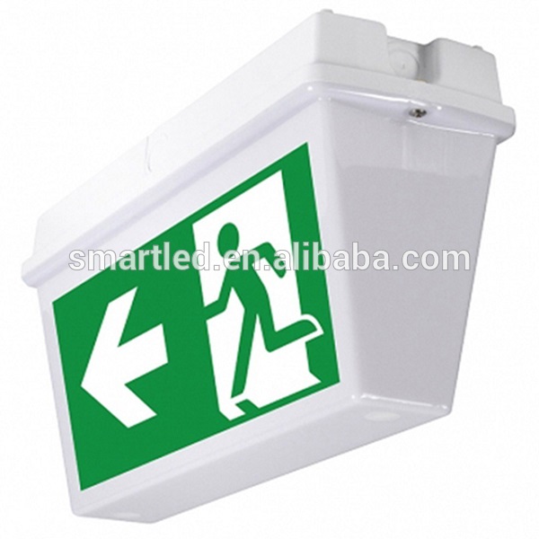 Ceiling mounted fire evacuation exit sign with double face safety sign