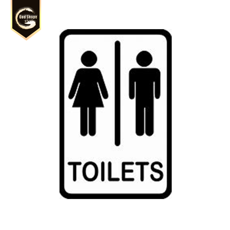 GS Stainless steel gender rectangular toilet sign board screw wall mounted braille sign