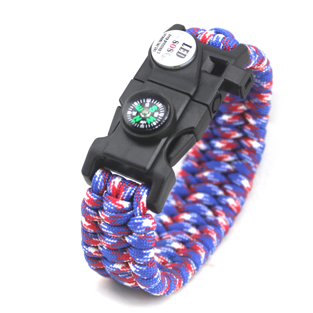 Outdoor camping multi function Survival bracelet,compass nylon bracelet