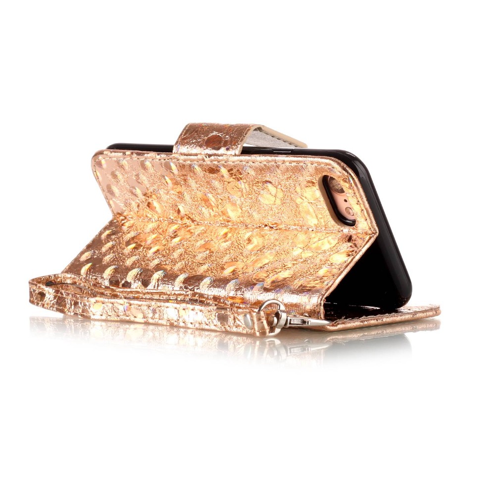 Book Wallet Laser butterfly leather flip phone case for Iphone 7/7plus