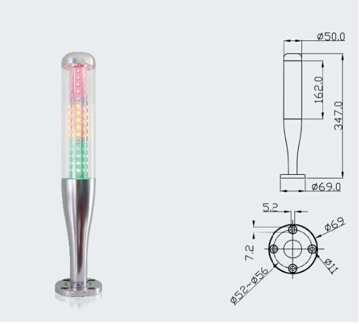 Model M4S DC24V indicator led light yellow green red signal lamp for machine