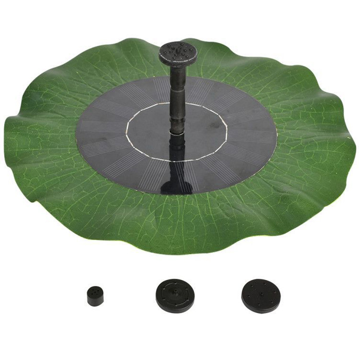 Goldmore 7V 1.4W solar fountain lights,5LED Green Lotus Leaf fountain solar lights Outdoor Decoration for Birdbath, Garden