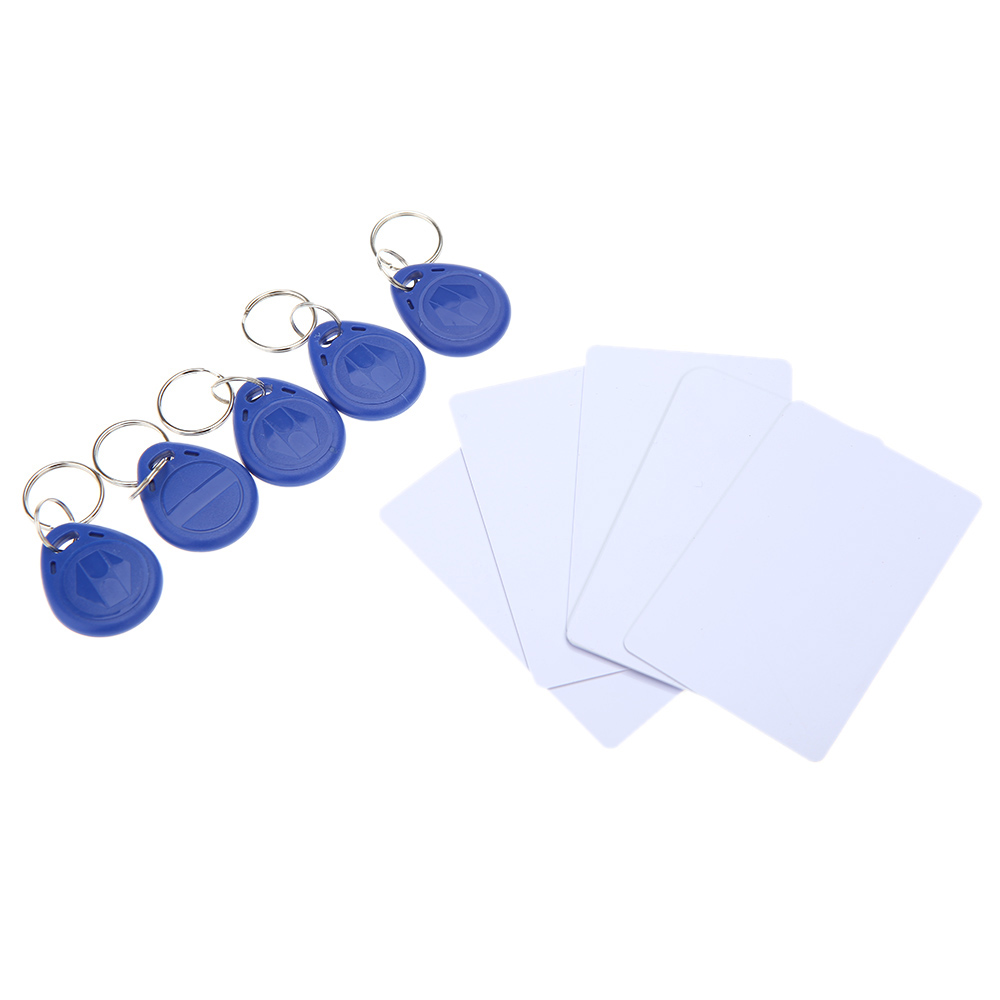 New RFID 125Khz Handheld Smart ID Card Reader Copier Writer Duplicator + 5 Writable Cards + 5 Key Fob for Door Access Control