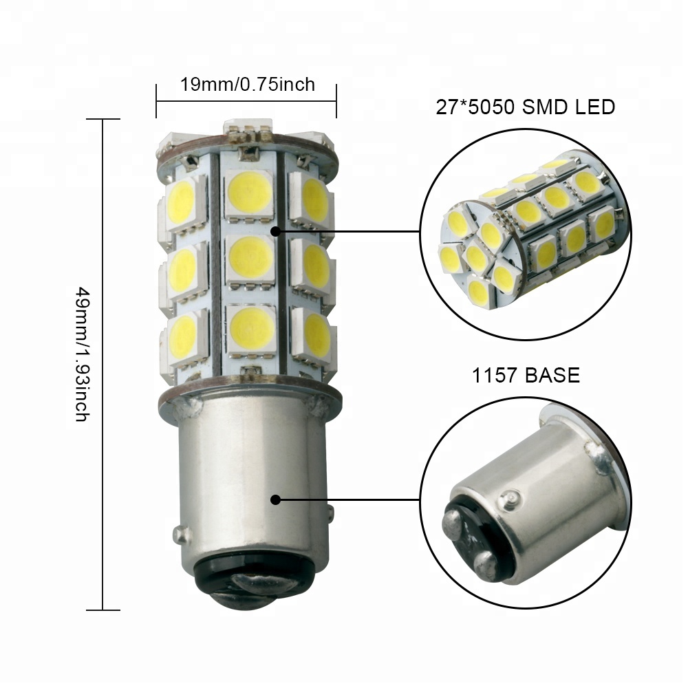 best car light bulbs 1156 27 SMD 5050 12v led flashing lights