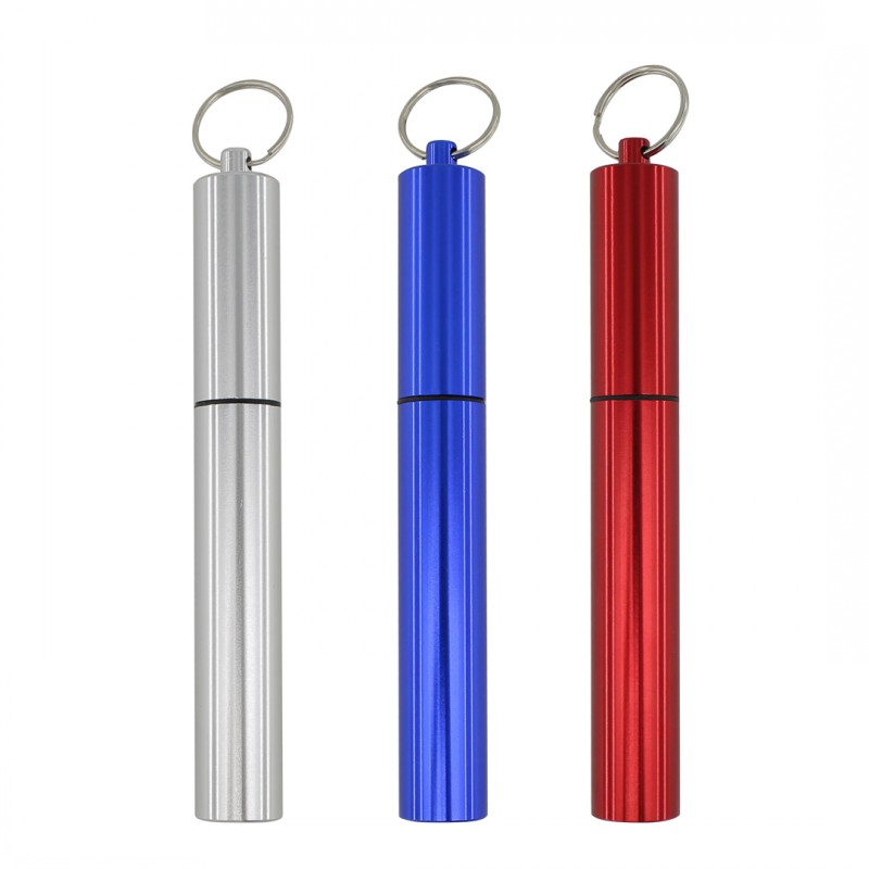 Reusable Drinking Straws - Telescopic Portable Stainless Steel Straw with Case & Cleaning Brush