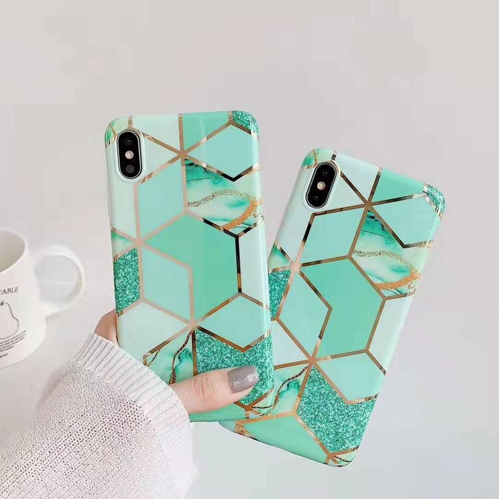 Colorful Rainbow Chrome Geometric Marble Phone Case Cover for Huawei P30 Mate 20 pro Lite , for Huawei P30 Pro Granite Case