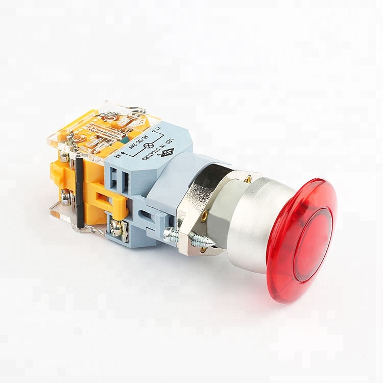 Factory price hot sell 22mm illuminated 380V red  push button