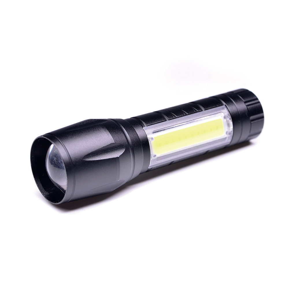 High Lumens 3 Models Flashlight Handheld Side Light Mini Working Lamp 3W XPE COB LED Zoomable Camping Hiking Torch