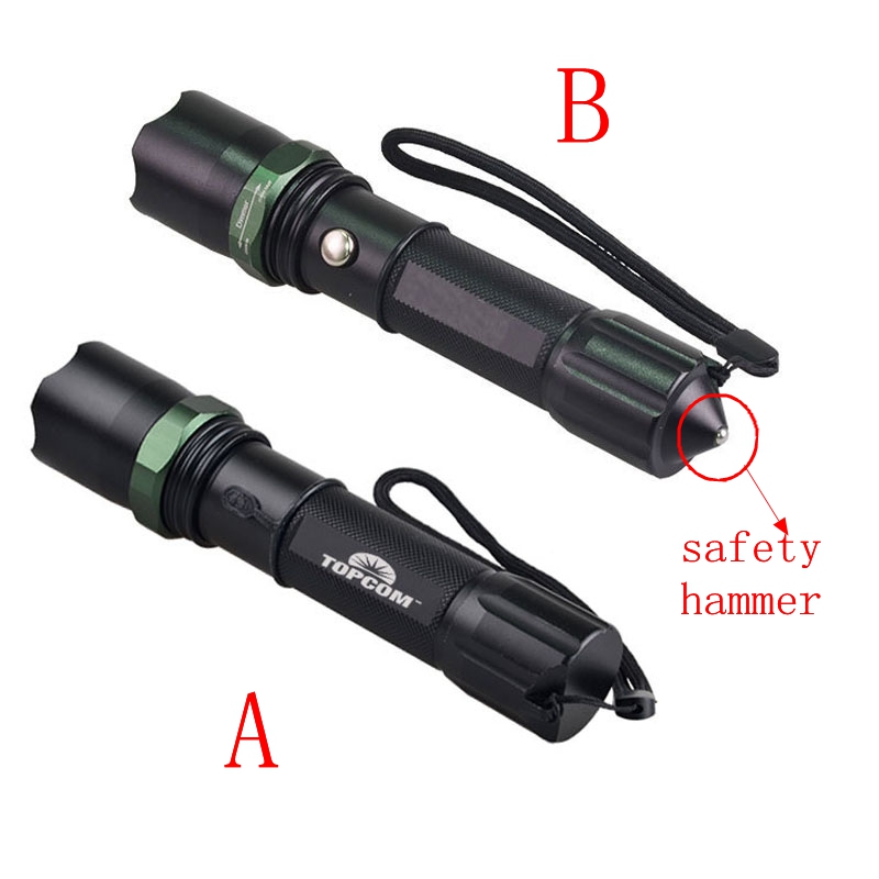 Rechargeable Police Traffic Flashlight Baton T6 LED 1000 Lumens Self Defense Railway Signal Flashlight