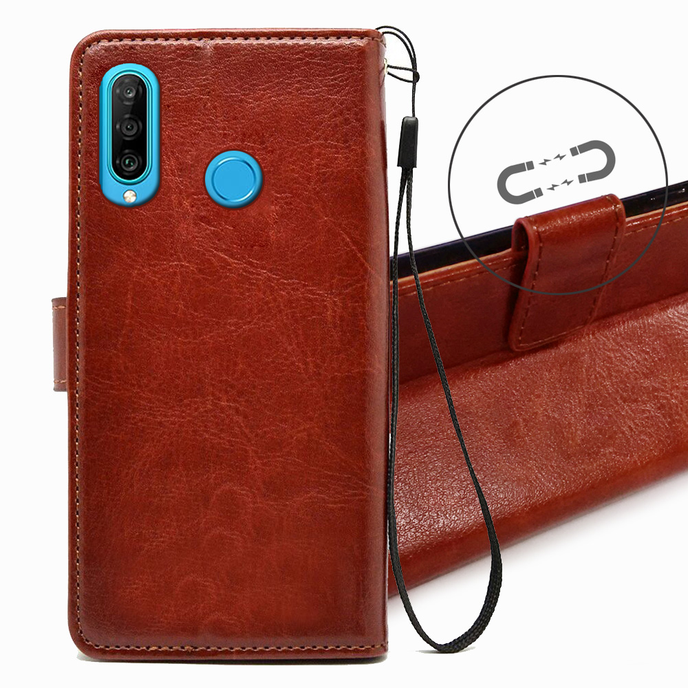 High Quality PU Leather Magnetic Flip Case for Huawei Nova 4E with stands Wallet Book Cell phone Case