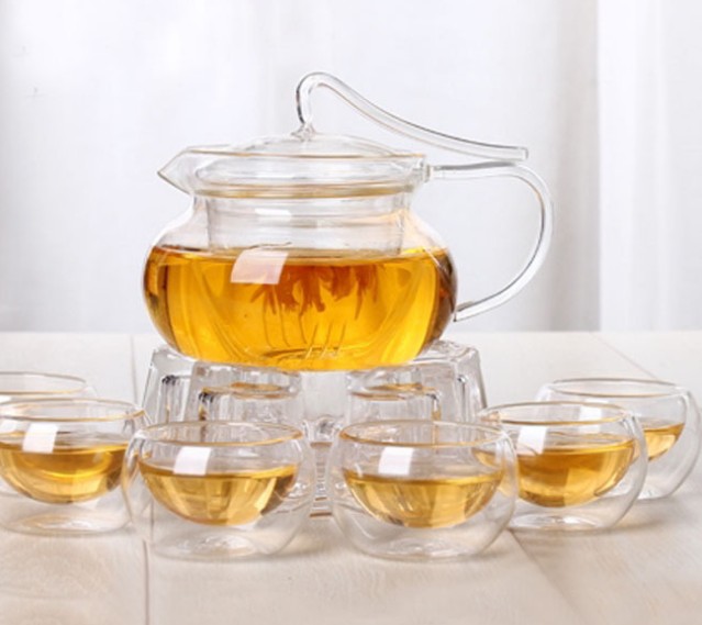 New design factory direct handblown fire resistant teapot with heating pad