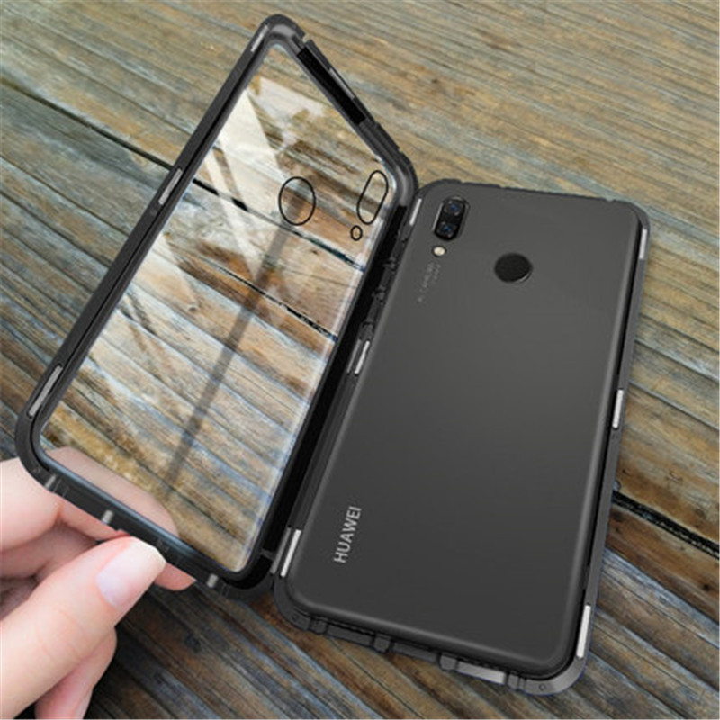 New Arrival Metal frame 6D glass flip cover drop  Magnetic phone case For Huawei Mate 20X bumper case