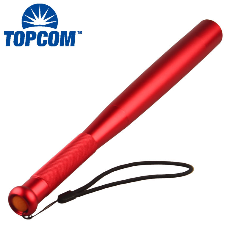 Self Defense Tactical LED Baseball Bat Shape Long Torch Flashlight Red Torch LED Flashlight for Outddors