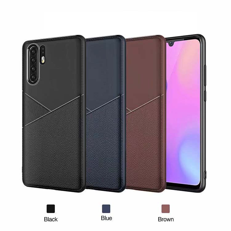 Slim Business Style Leather Pattern Case for Huawei P30 Pro Soft TPU Cover