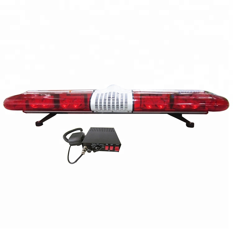 47Inch 160W Full Size Red Color COB Warning Light Bar with Horn Speaker 8 tones Siren for Ambulance & Trucks