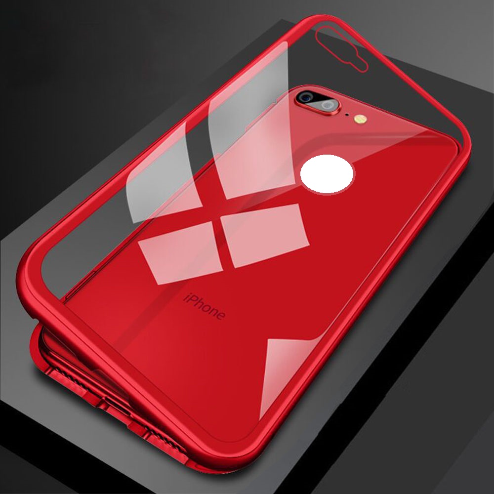 Metal frame 6D glass flip cover drop  Magnetic phone case For Apple iphone XR XS XS Max bumper case