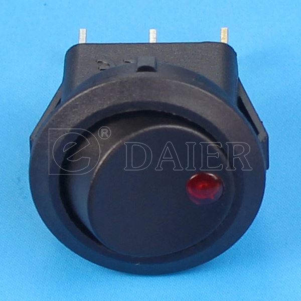 Black ON OFF SPST T85 6A 250VAC Mini Rocker Switch 12V